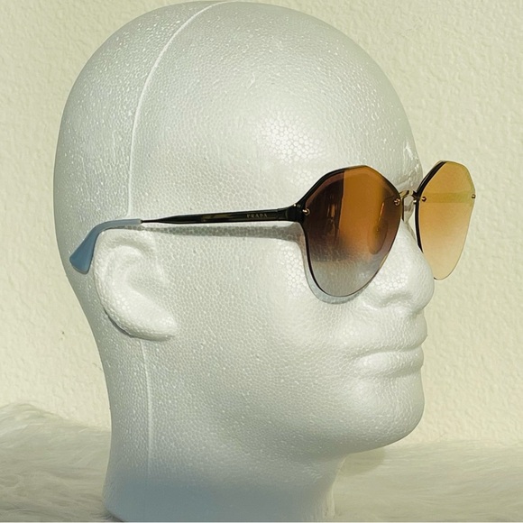 PRADA Butterfly Sunglasses - Gold Frames w/ Brown to Smoke GRADIENT Oversized - Picture 15 of 17